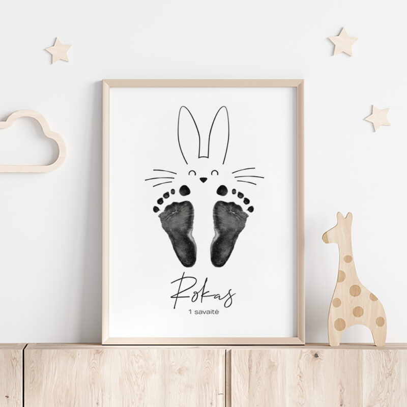 Pėdučių įspaudų paveikslas - Kiškis