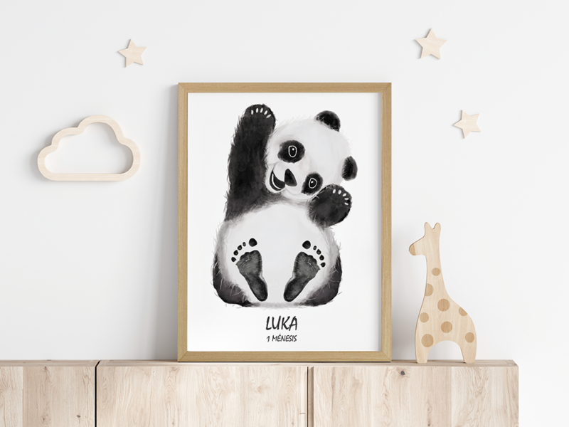 Pėdučių įspaudų paveikslas - Panda