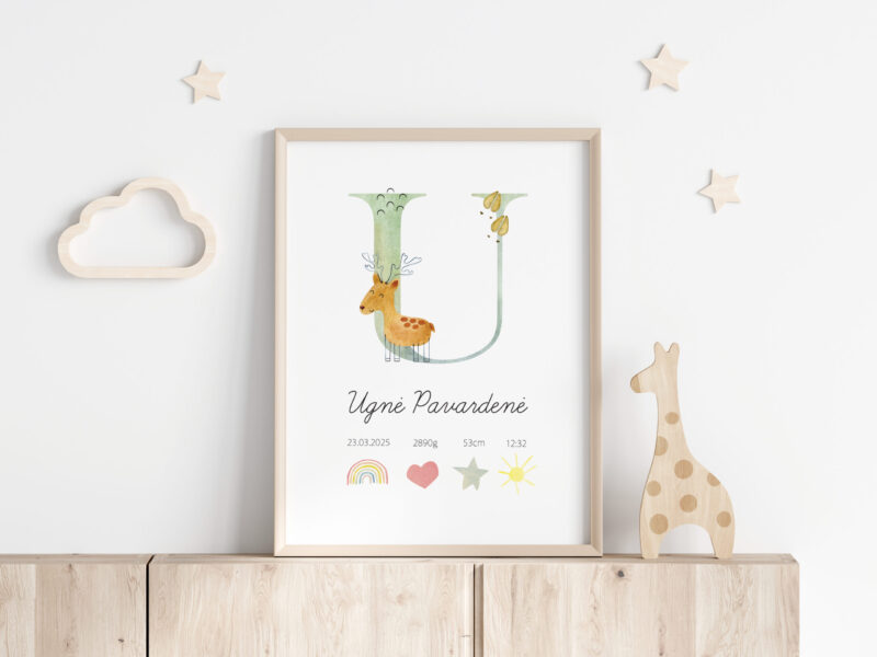 Gimimo dienos metrika - Raidės miško gyvūnai