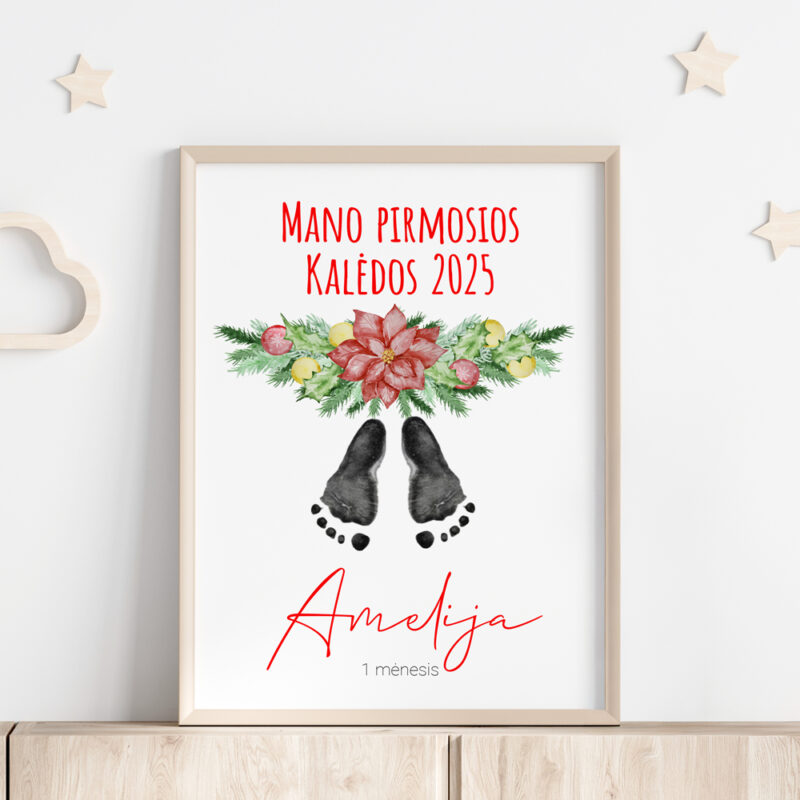 Pėdučių įspaudų paveikslas - Pirmosios Kalėdos