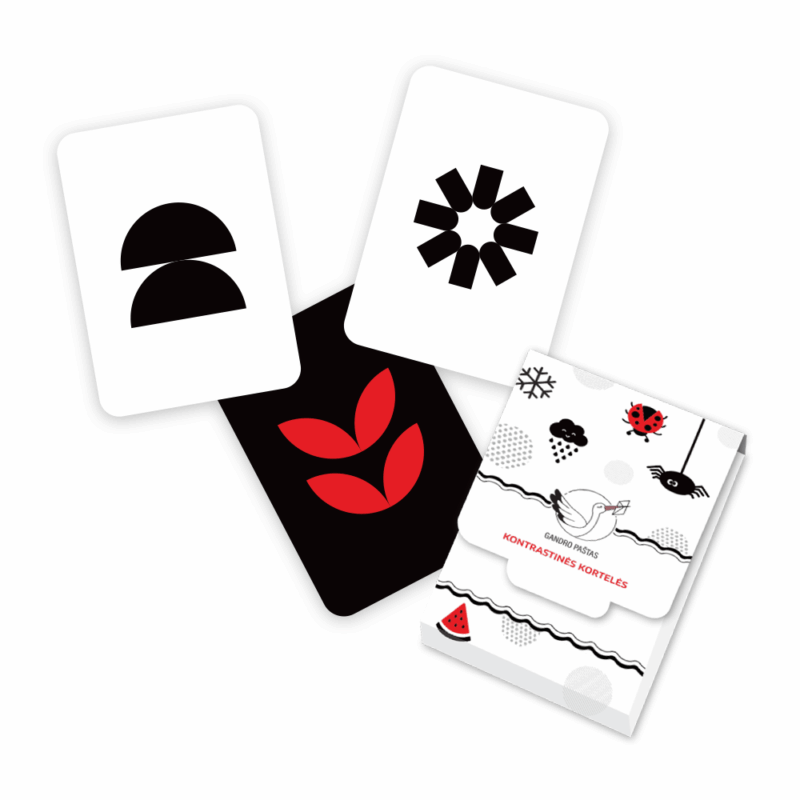 Kortelės su kontrastiniais paveikslėliais - Figūrėlės