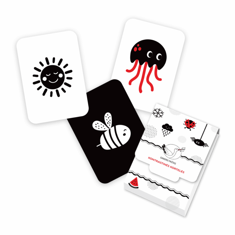 Kortelės su kontrastiniais paveikslėliais - Paveiksliukai