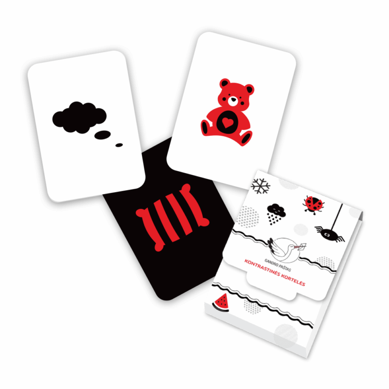 Kortelės su kontrastiniais paveikslėliais - Miego Pasaka