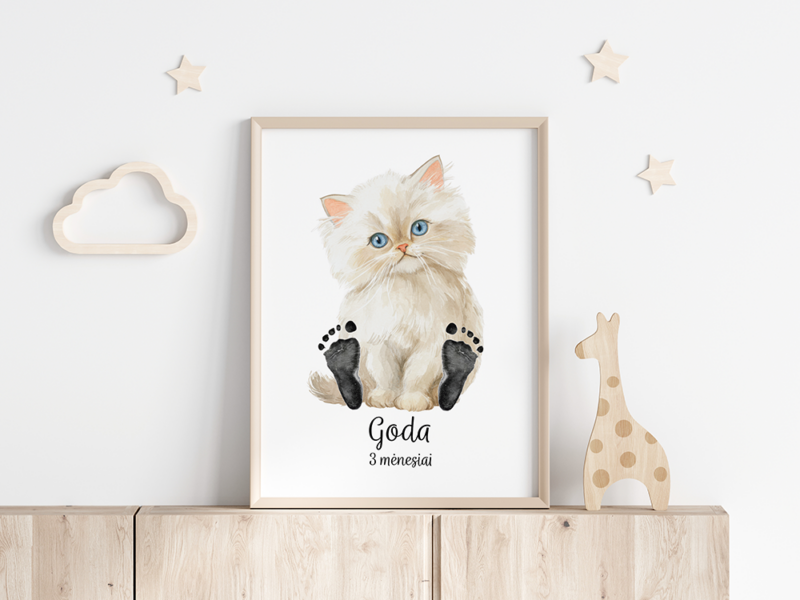 Pėdučių įspaudų paveikslas - Kačiukas