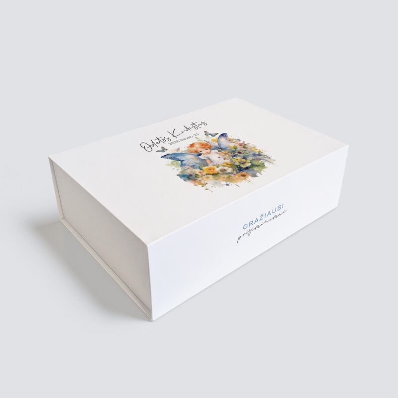 Personalizuota Krikšto dėžutė - Gėlių pieva