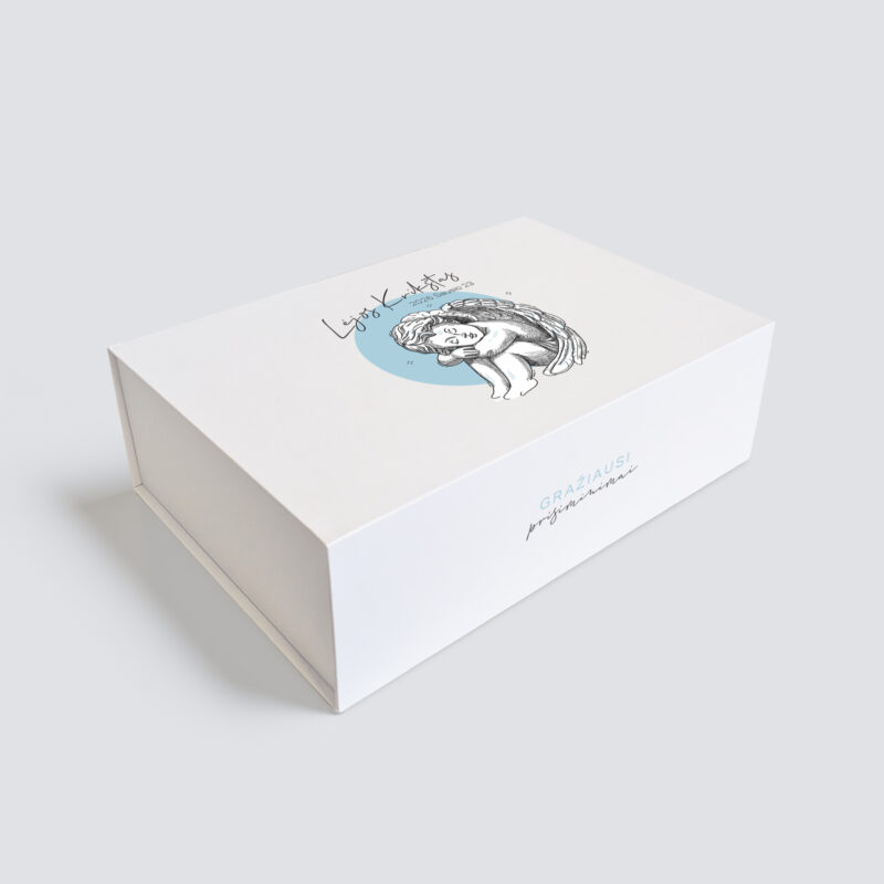 Personalizuota Krikšto dėžutė - Melsvas Angeliukas