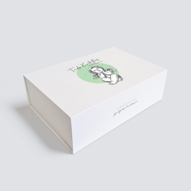 Personalizuota Krikšto dėžutė - Žalsvas Angeliukas