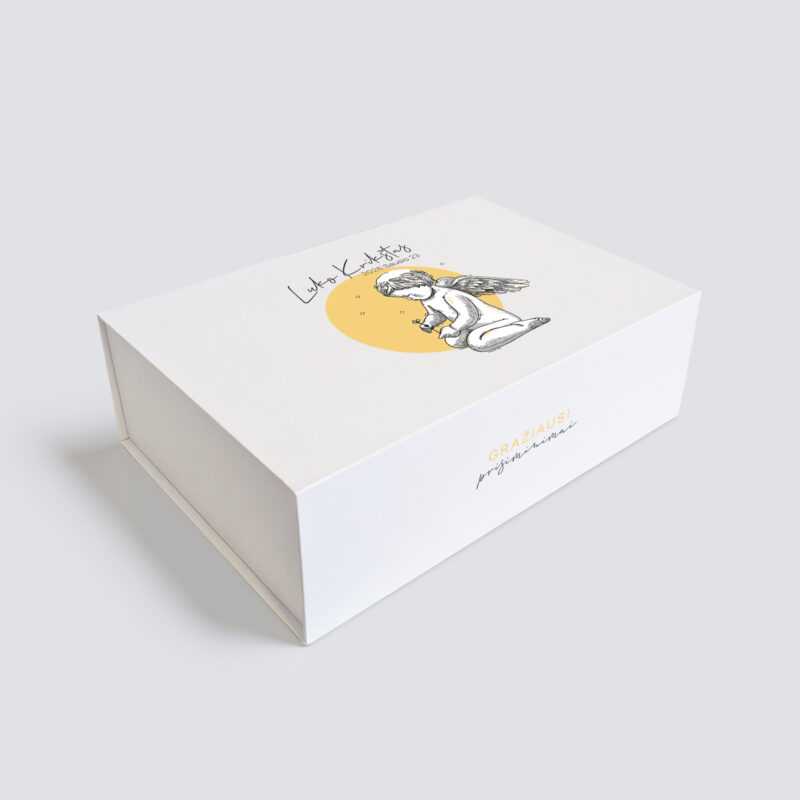 Personalizuota Krikšto dėžutė - Gelsvas Angeliukas