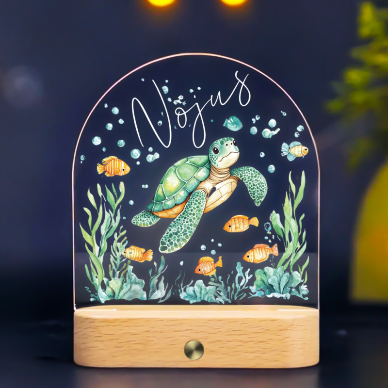 Personalizuota naktinė švieselė - Vėžlys Vandenyje