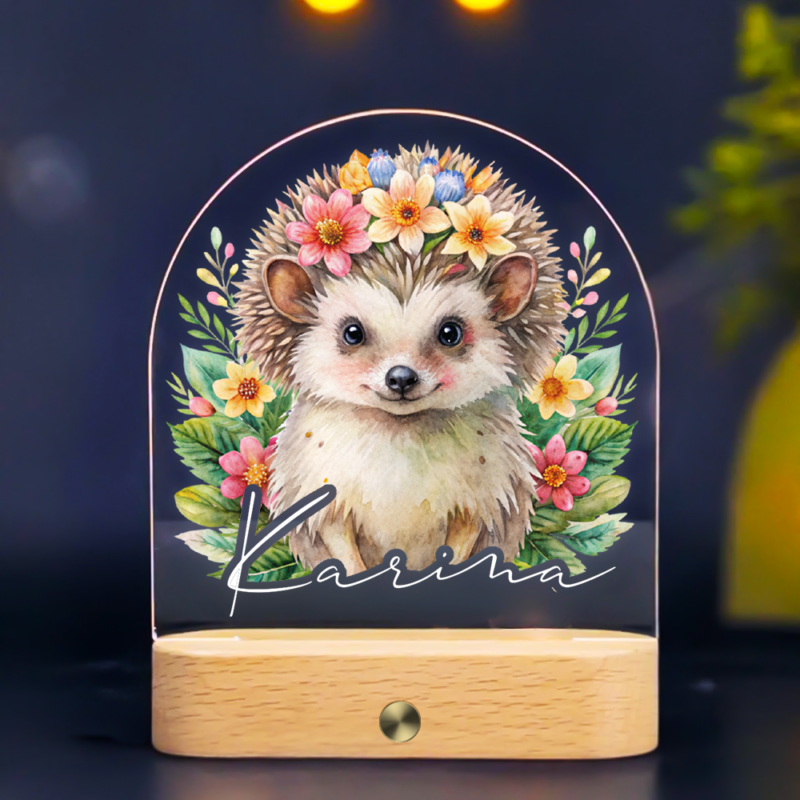 Personalizuota naktinė švieselė - Ežiukas