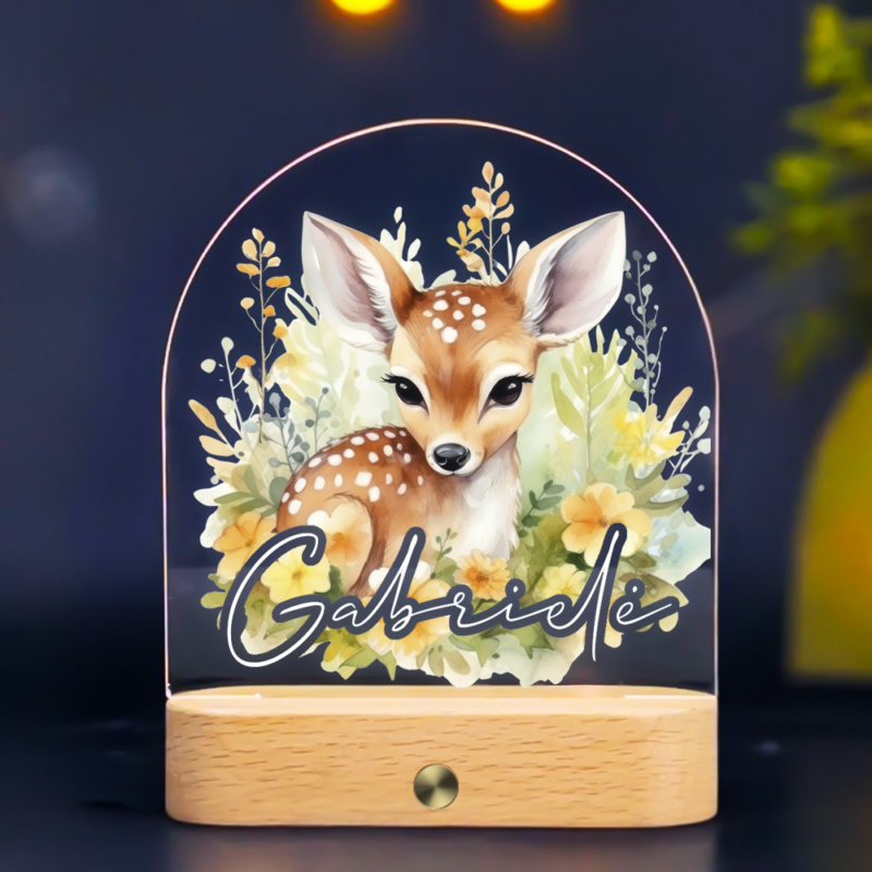 Personalizuota naktinė švieselė - Stirniukas