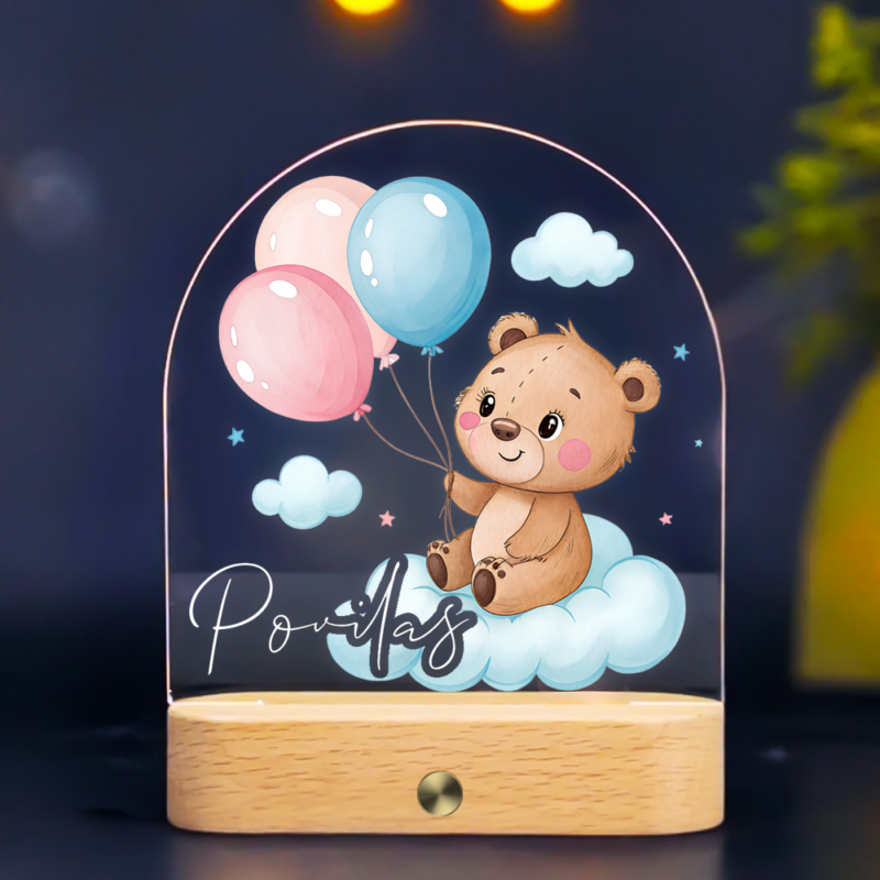 Personalizuota naktinė švieselė - Balionėliai