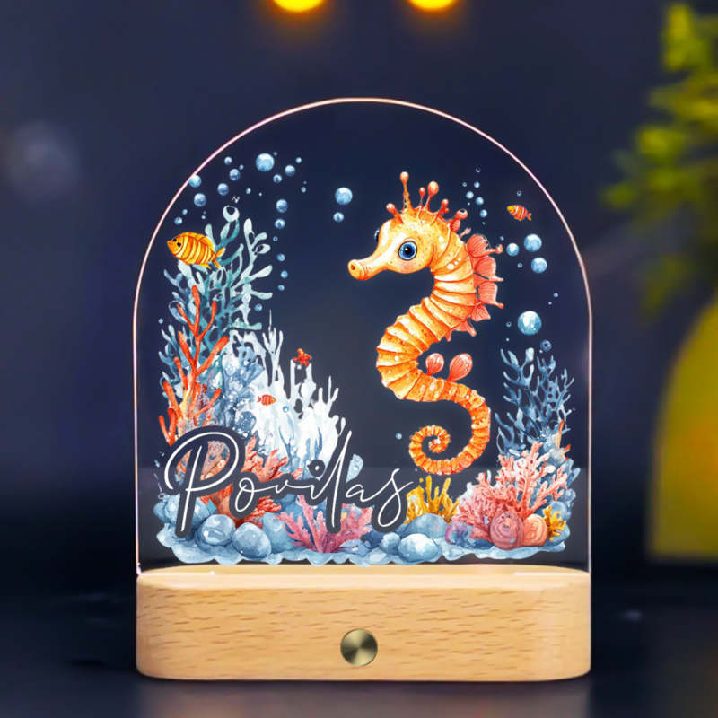 Personalizuota naktinė švieselė - Jūros Arkliukas