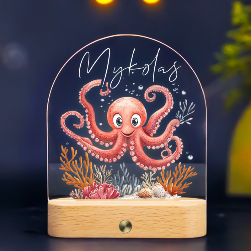 Personalizuota naktinė švieselė - Aštuonkojis