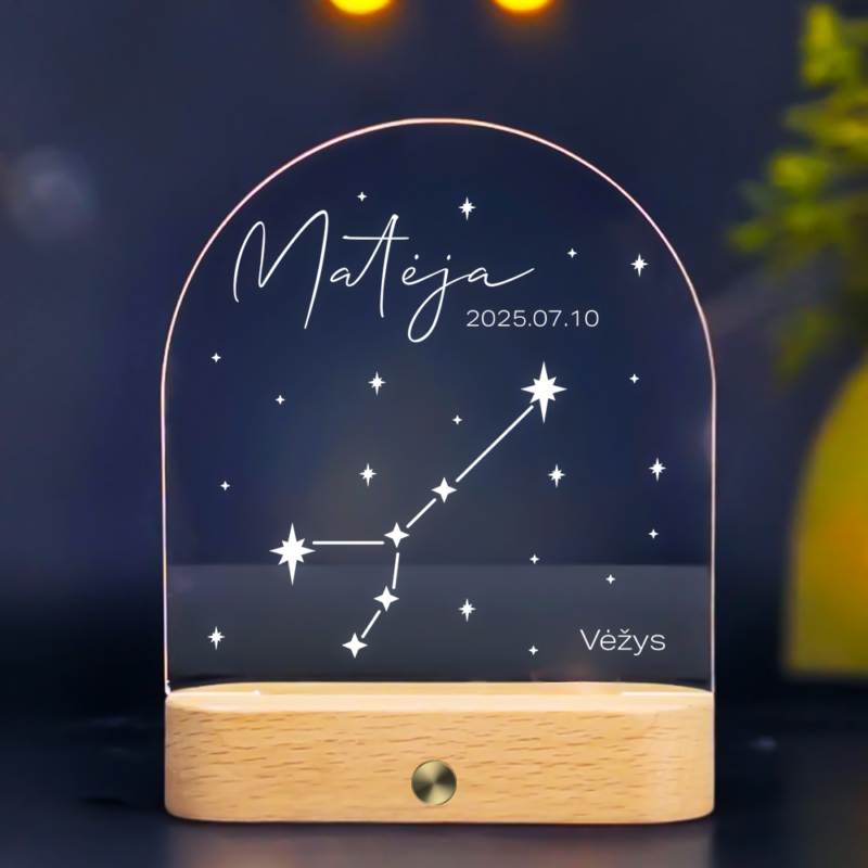 Personalizuota naktinė švieselė - Žvaigždynas Vėžys