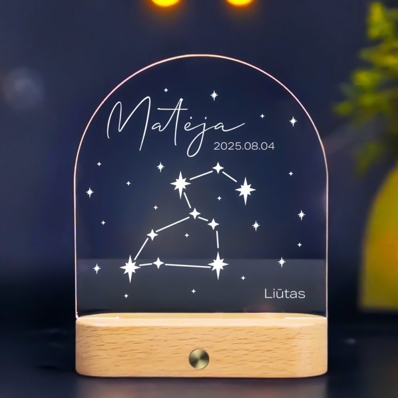 Personalizuota naktinė švieselė - Žvaigždynas Liūtas