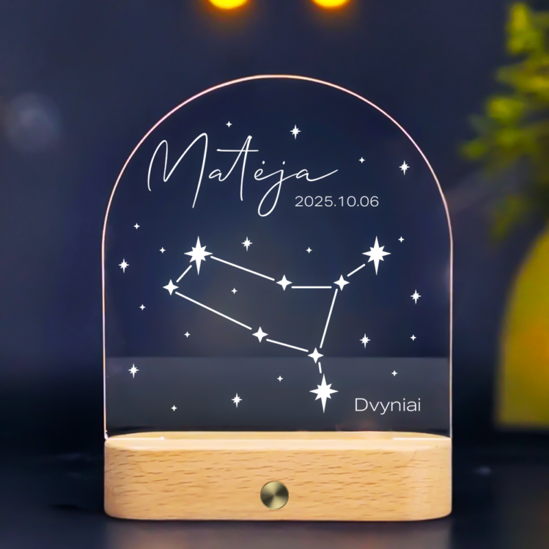 Personalizuota naktinė švieselė - Žvaigždynas Dvyniai
