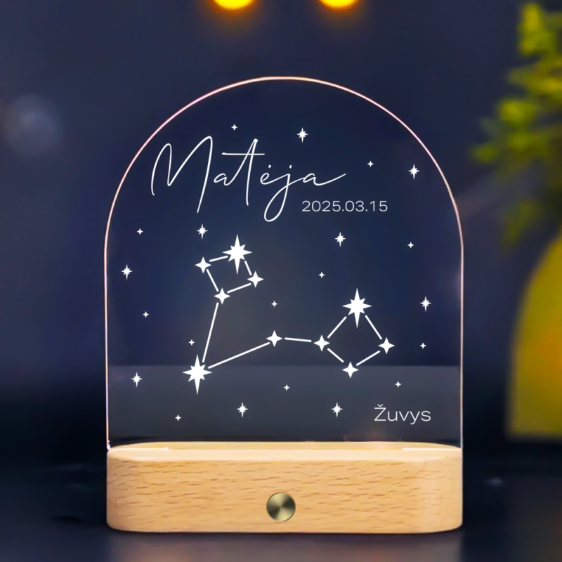 Personalizuota naktinė švieselė - Žvaigždynas Žuvys