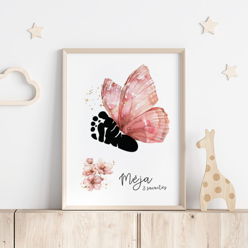 Pėdučių įspaudų paveikslas - Drugelis