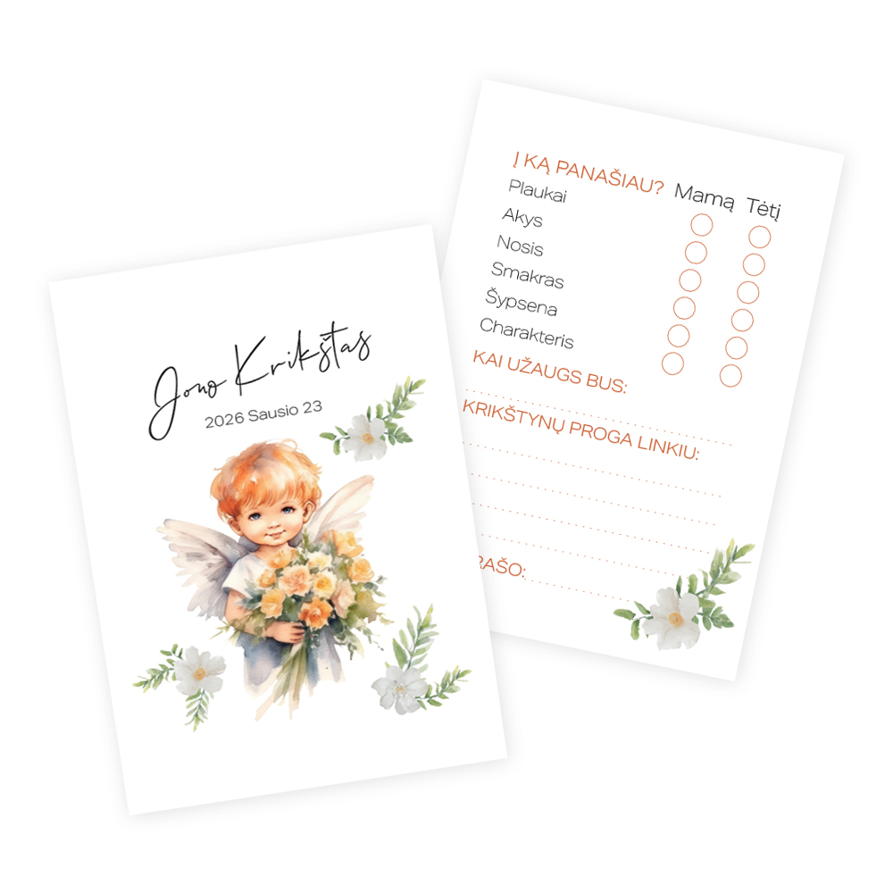 Personalizuotos_Krikstynu_zaidimu_korteles_A6_Angeliukas_su_Gelemis_Gandro_Pastas